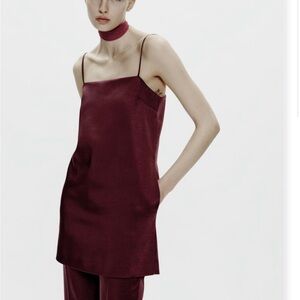 Zara Burgundy Slip Dress
